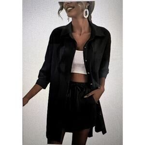 Zeagoo Womens Small Button Down Shirt 3/4 Sleeve 100% Cotton Oversized